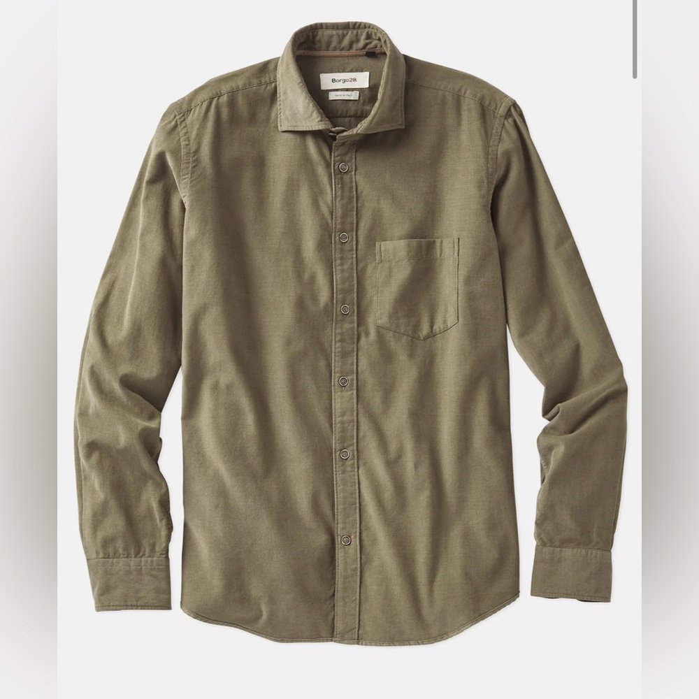Fine Wale Corduroy Long Sleeve Sport Shirt - small